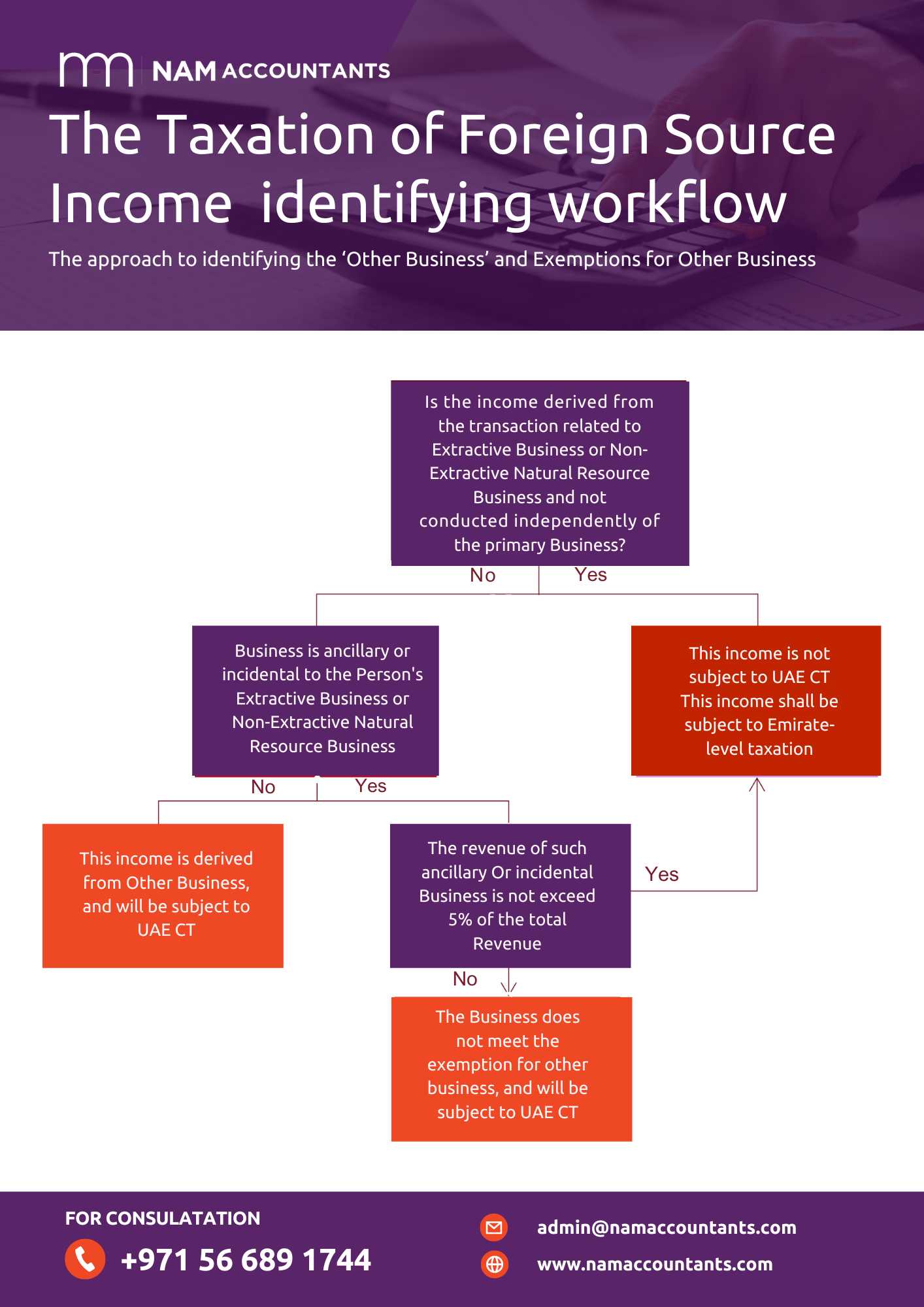 The Taxation of Foreign Source Income identifying workflow